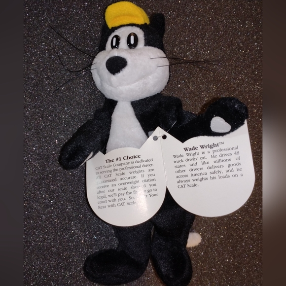 Vintage CAT Scale Beanie Black Kitty Cat Plush Toy - Trucking Collectible! - Picture 9 of 9